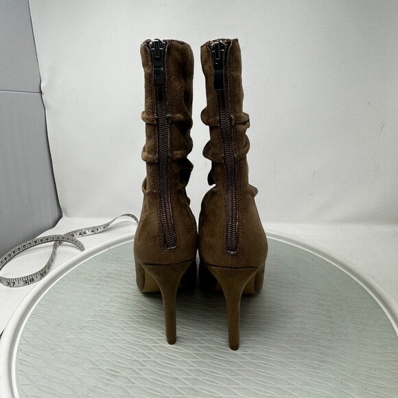 Journee Collection Markie Slouchy Booties Size 8 Wide Brown Stiletto Pointed Toe - Picture 4 of 8
